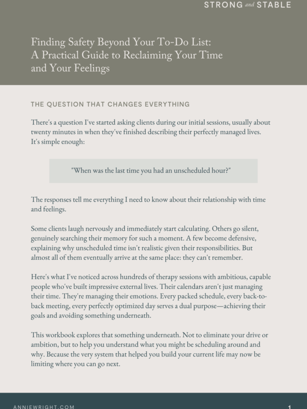 July Workbook: Finding Safety Beyond Your To-Do List