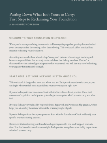 May Workbook: Redistributing the Weight You Carry