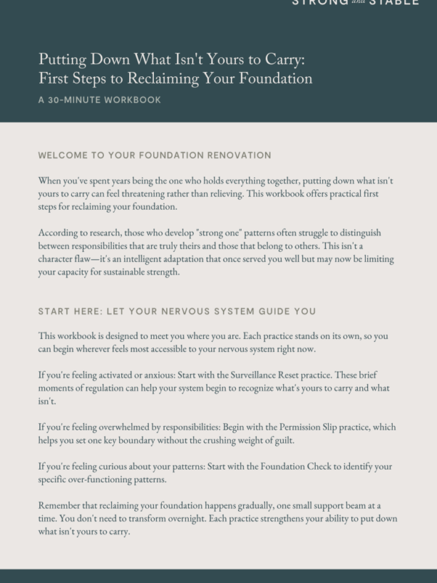 May Workbook: Redistributing the Weight You Carry