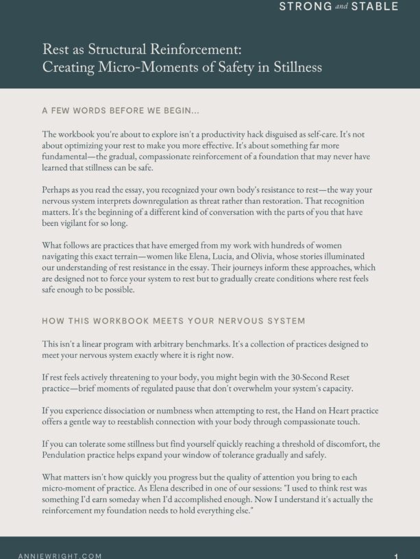 June Workbook: Rest as Structural Reinforcement