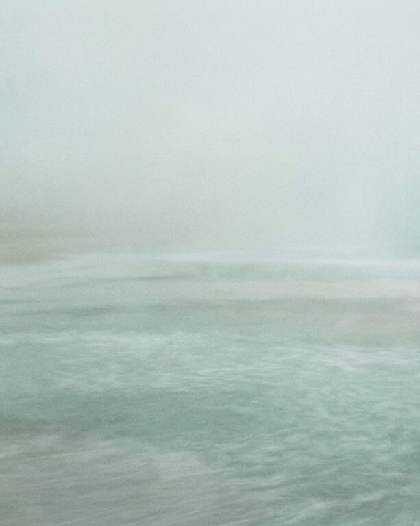 Abstract coastal morning sea mist