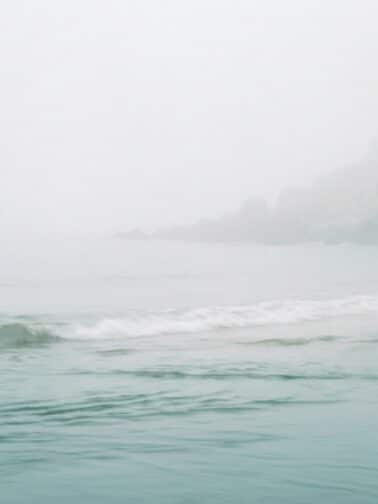 Coastal photograph heavy sea fog