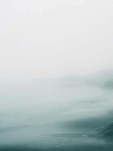 Coastal photograph heavy sea fog