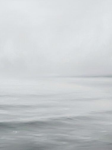Foggy seascape pale greywhite