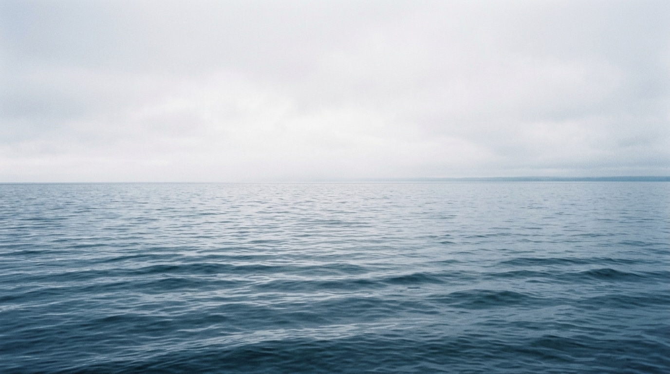 Foggy seascape pale greywhite