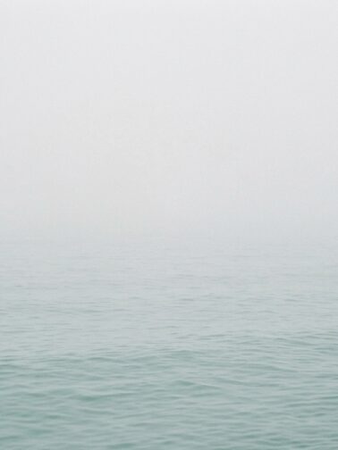 Misty seascape horizon lost fog