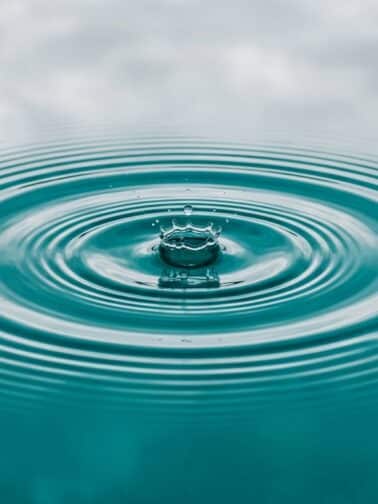 Water droplet impact creating rings