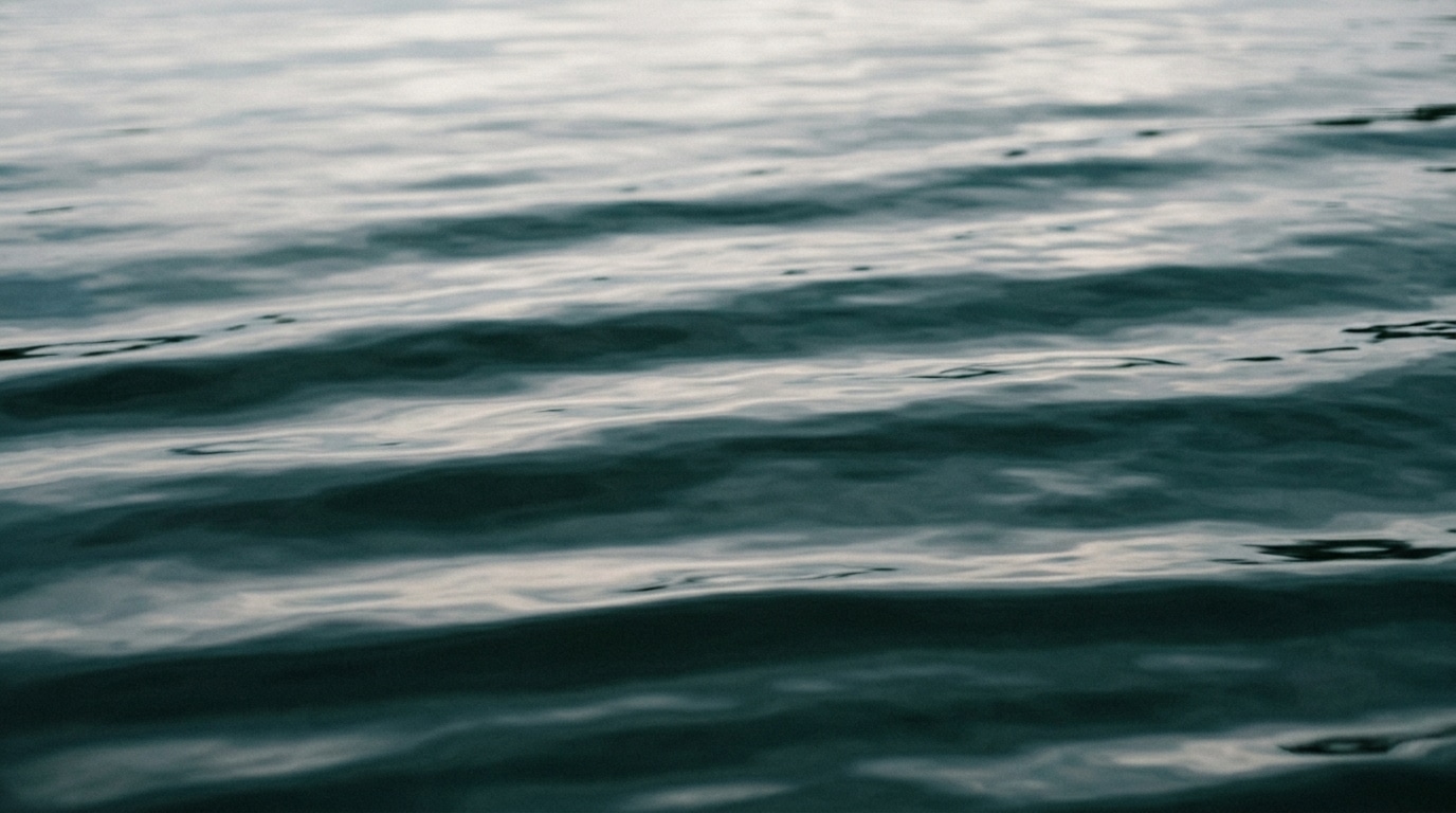 Water reflection pale grey sky